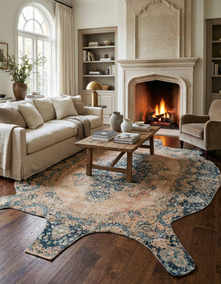 Detail image of 8' 6 x 12'  Hand Knotted Ultra Vintage Persian Wool Rug