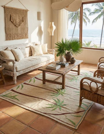 5' 4 x 7' 4 Hand Woven Kilim Suzani Wool Rug