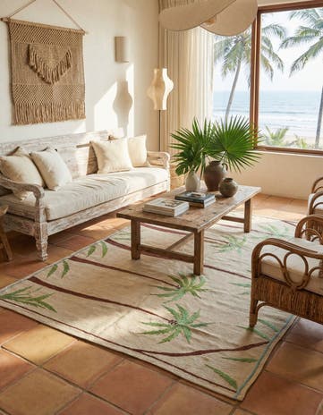 5' 4 x 7' 4 Hand Woven Kilim Suzani Wool Rug