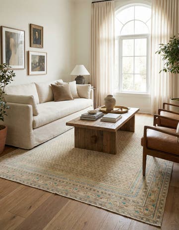 6' x 9' 6 Hand Knotted Ultra Vintage Persian Wool Rug