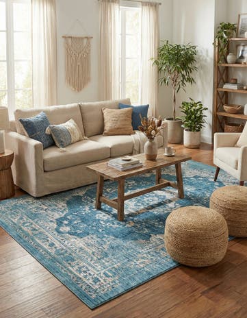 Navy Blue Dahlia Rug