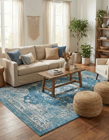 Navy Blue Dahlia Rug
