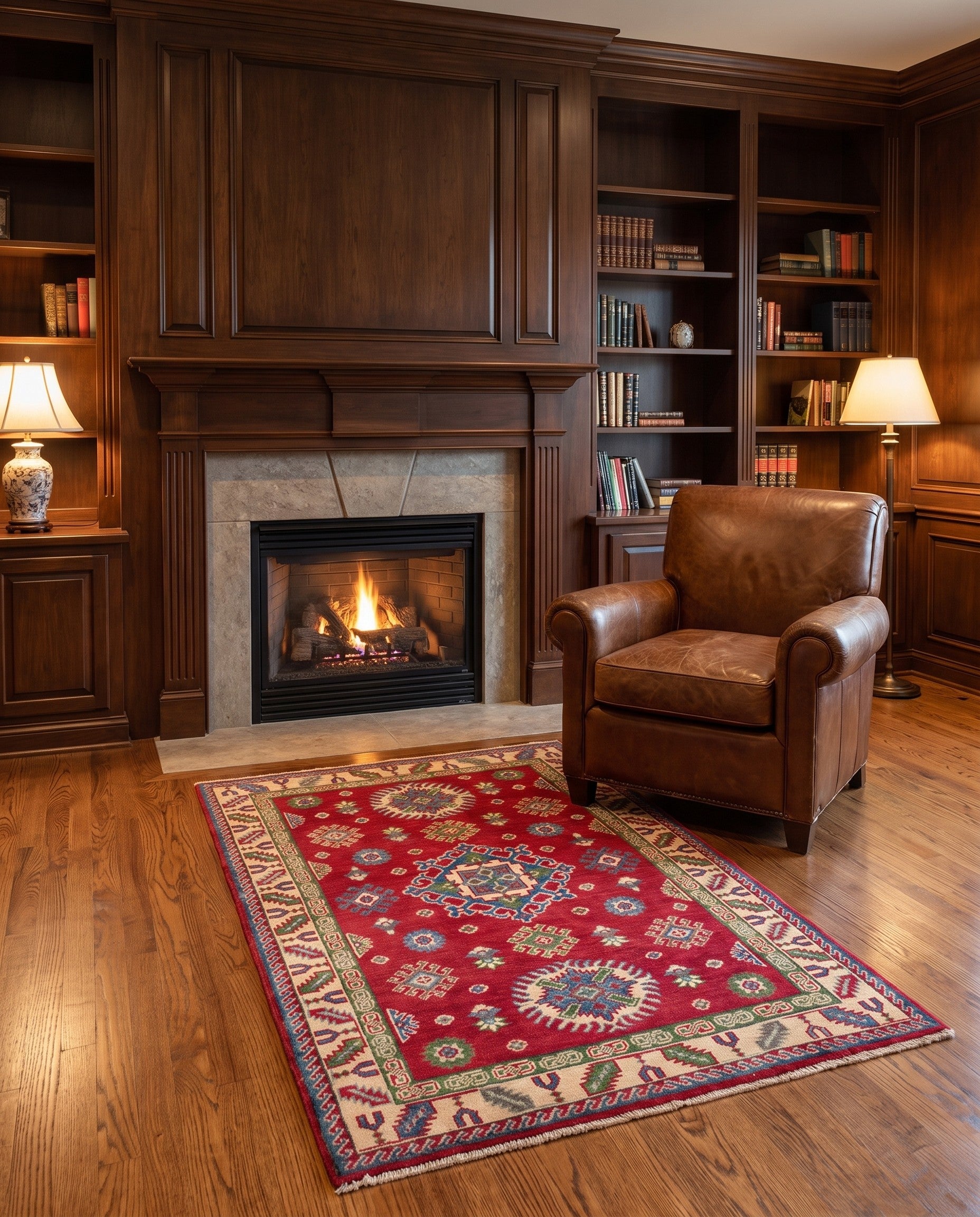 3' 5 x 4' 11 Hand Knotted Kazak Rug