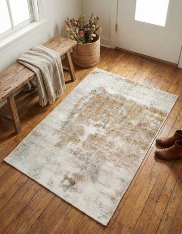 3' 5 x 4' 5 Hand Knotted Ultra Vintage Persian Wool Rug