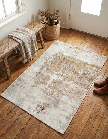 3' 5 x 4' 5 Hand Knotted Ultra Vintage Persian Wool Rug