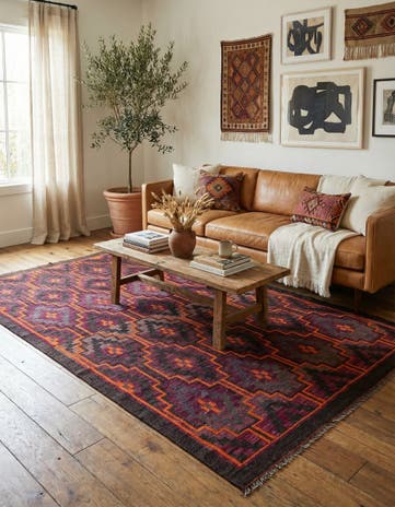 5' 11 x 10' 4 Hand Woven Kilim Fars Wool Rug