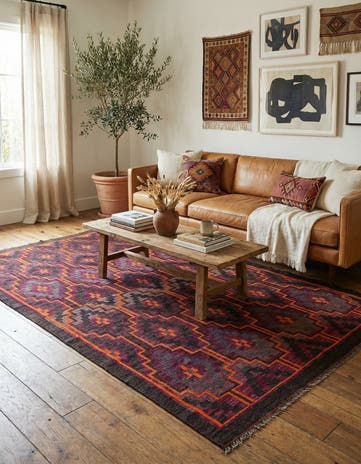 5' 11 x 10' 4 Hand Woven Kilim Fars Wool Rug