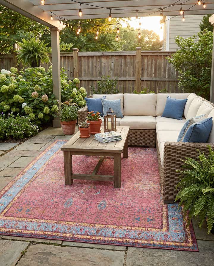 9' x 12' Easy-Clean Traditional Indoor / Outdoor Rug