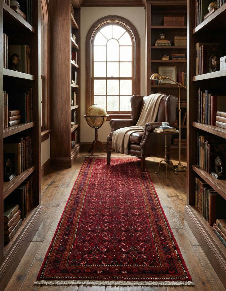 Detail image of 2' 11 x 12' 11  Hand Knotted Hossainabad Persian Wool Runner Rug