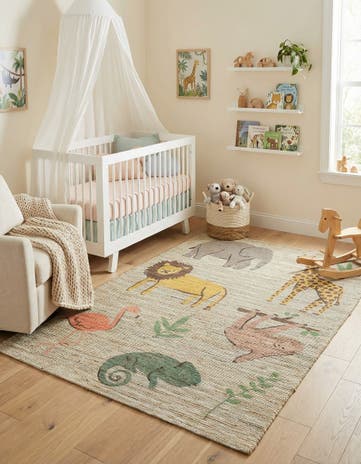 6' 1 x 9' Hand Woven Chenille Jute Rug