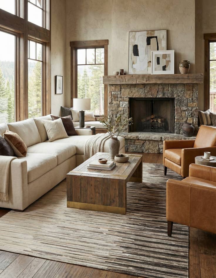 Detail image of  5' 4 x 7' 6 Cowhide - Patchwork Rug