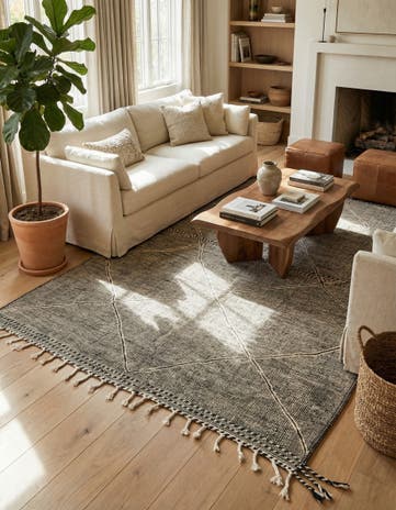 6' 8 x 10' 3 Hand Knotted Moroccan Wool Rug