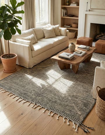 6' 8 x 10' 3 Hand Knotted Moroccan Wool Rug