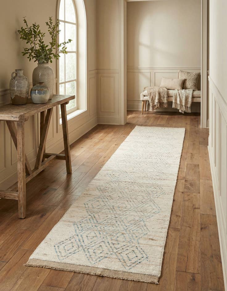 Detail image of 3' 1 x 16'  Hand Knotted Moroccan Wool Runner Rug