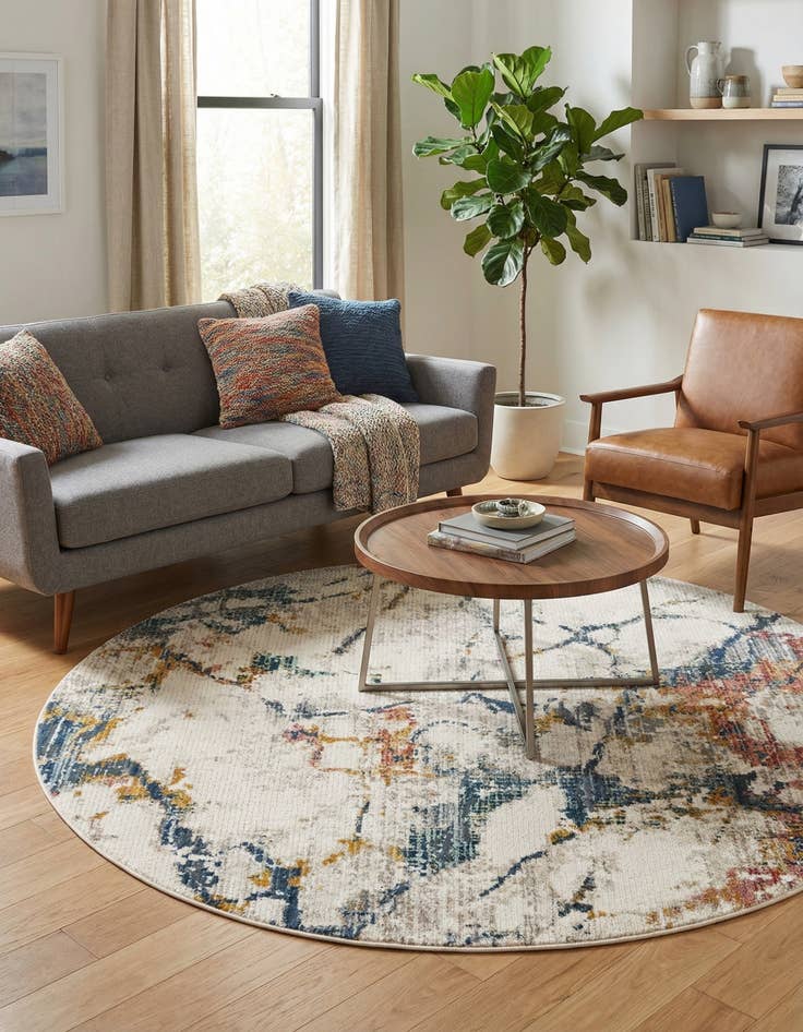 Detail image of 7' 3 x 7' 3 Gemstone Round Rug