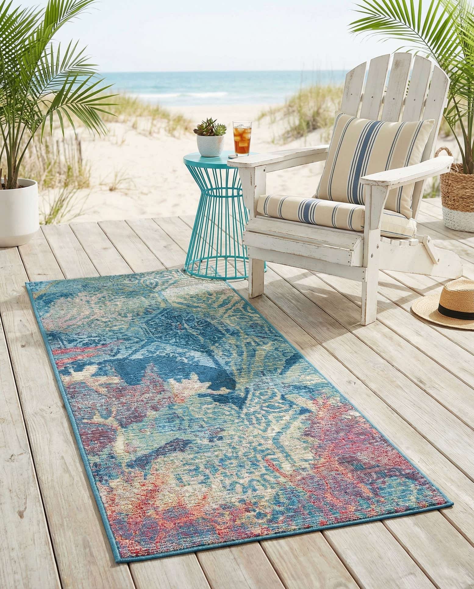 2' x 4' Easy-Clean Coastal Indoor / Outdoor Runner Rug