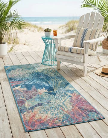 2' x 4' Easy-Clean Coastal Indoor / Outdoor Runner Rug