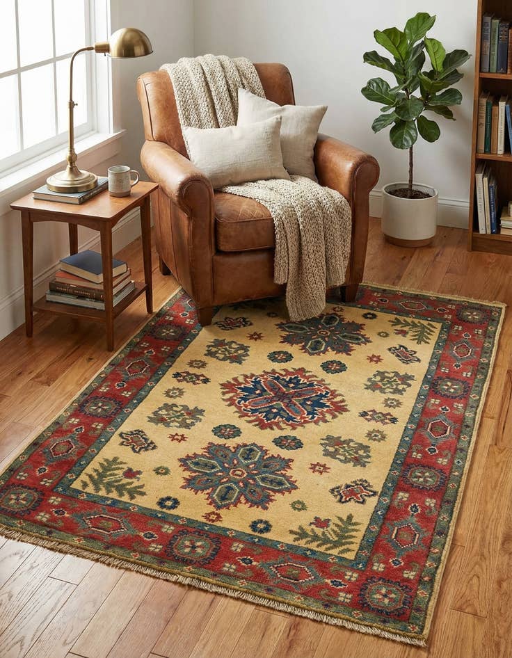 Detail image of 2' 10 x 3' 11  Hand Knotted Kazak Rug