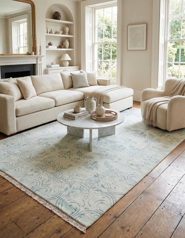 Detail image of  6' 7 x 9' 10  Hand Knotted Darya Wool Rug