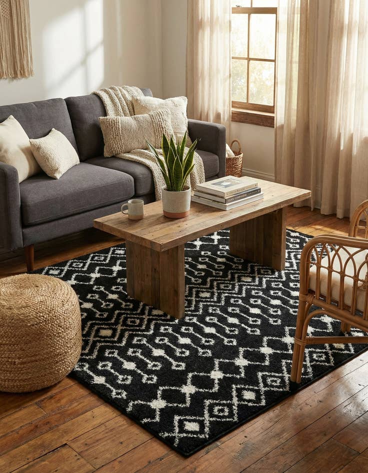 Detail image of  4' x 4' Moroccan Trellis Square Rug