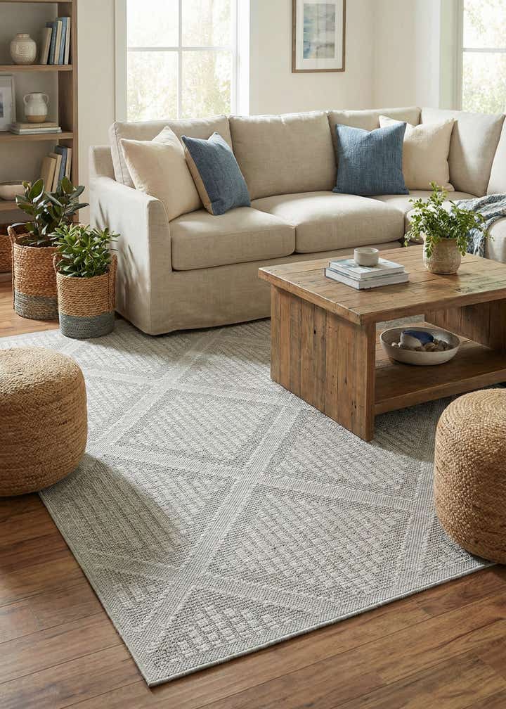 9' x 12' Easy-Clean Trellis Indoor / Outdoor Rug