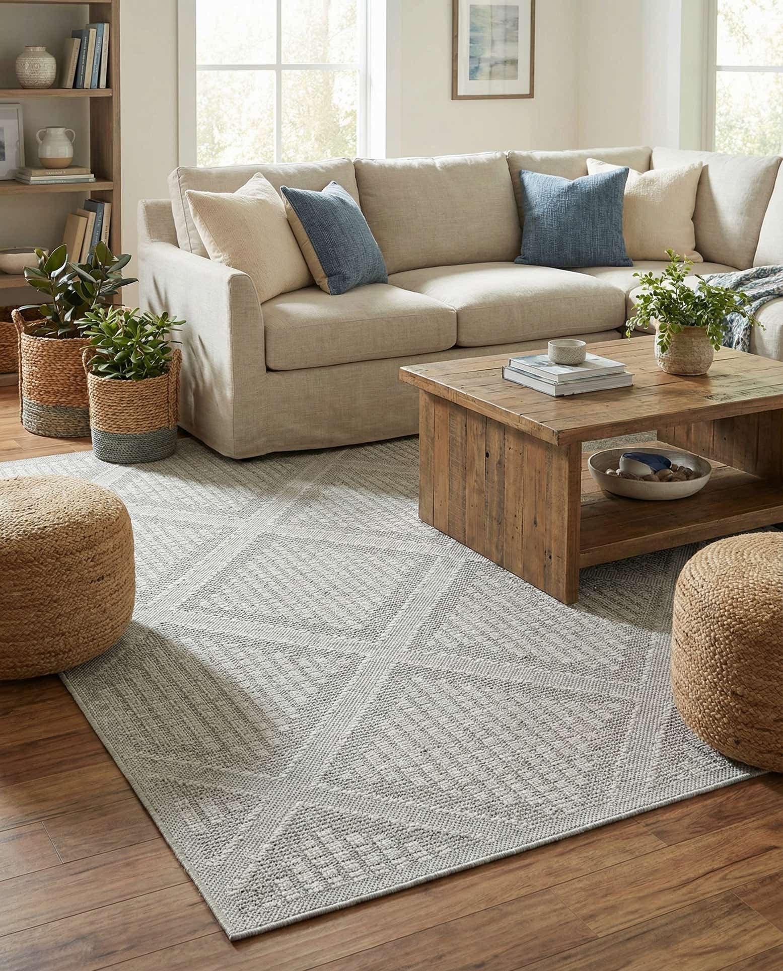 9' x 12' Easy-Clean Trellis Indoor / Outdoor Rug