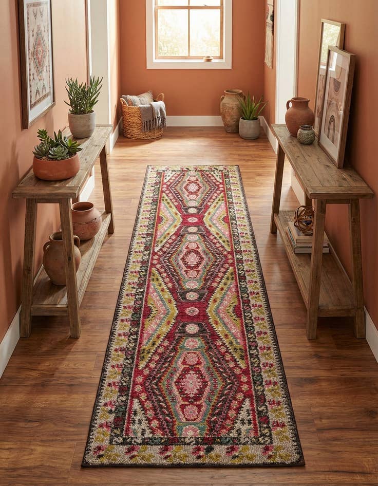 Detail image of  2' 7 x 10'  Washable Mesa Runner Rug