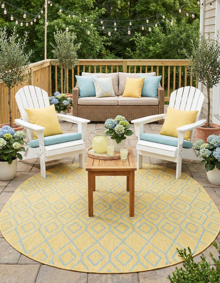 Detail image of  7' 10 x 10'  Washable Jill Zarin Turks and Caicos Indoor / Outdoor Oval Rug