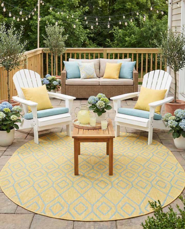 7' 10 x 10' Easy-Clean Jill Zarin Turks and Caicos Indoor / Outdoor Oval Rug