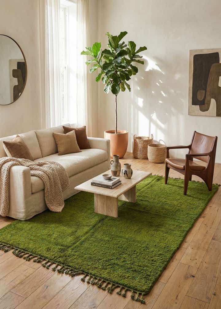 6' 7 x 9' 7 Hand Knotted Moroccan Wool Rug