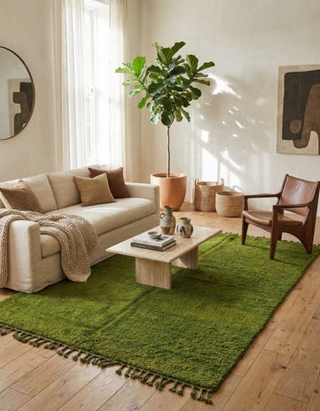 6' 7 x 9' 7 Hand Knotted Moroccan Wool Rug