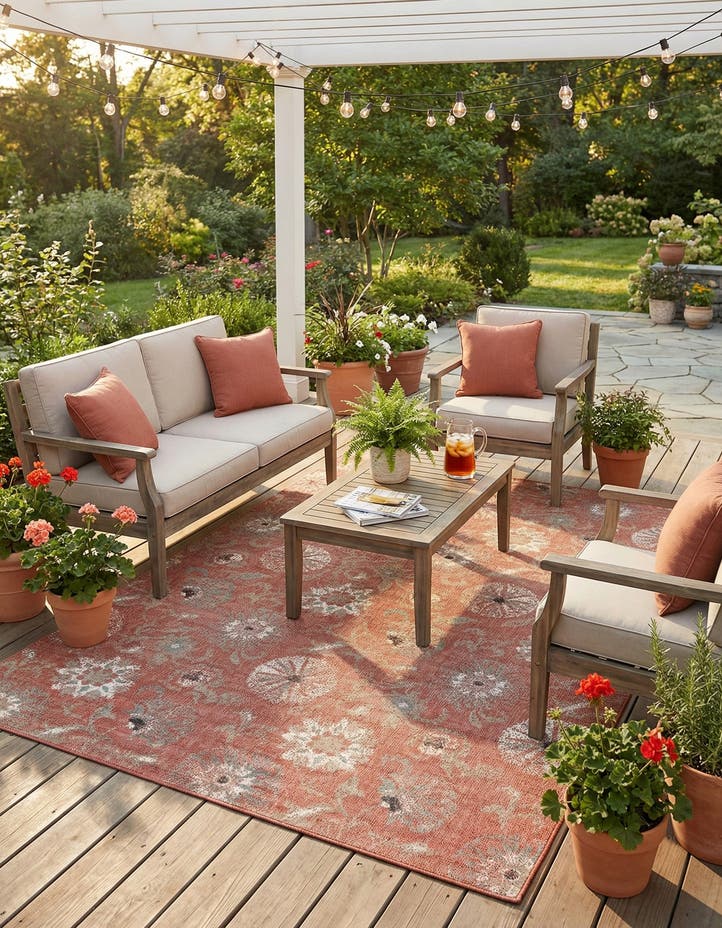 9' x 12' Easy-Clean Botanical Indoor / Outd...