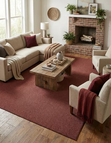 Rust Red Everyday Solid Rug