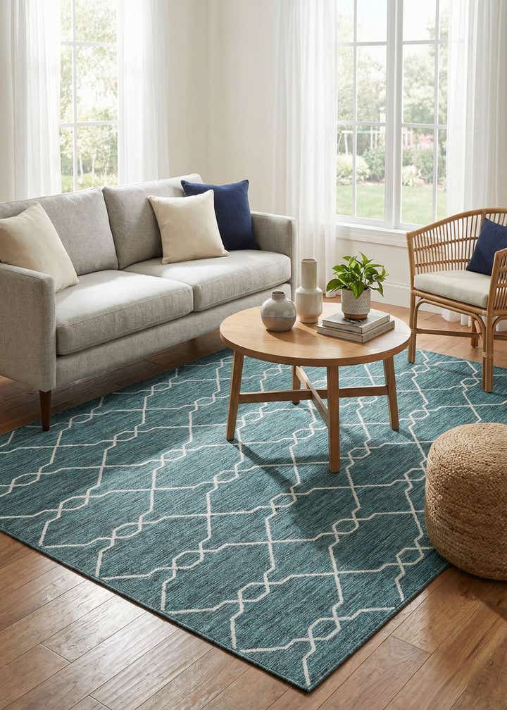 6' x 9' Easy-Clean Trellis Indoor / Outdoor Rug