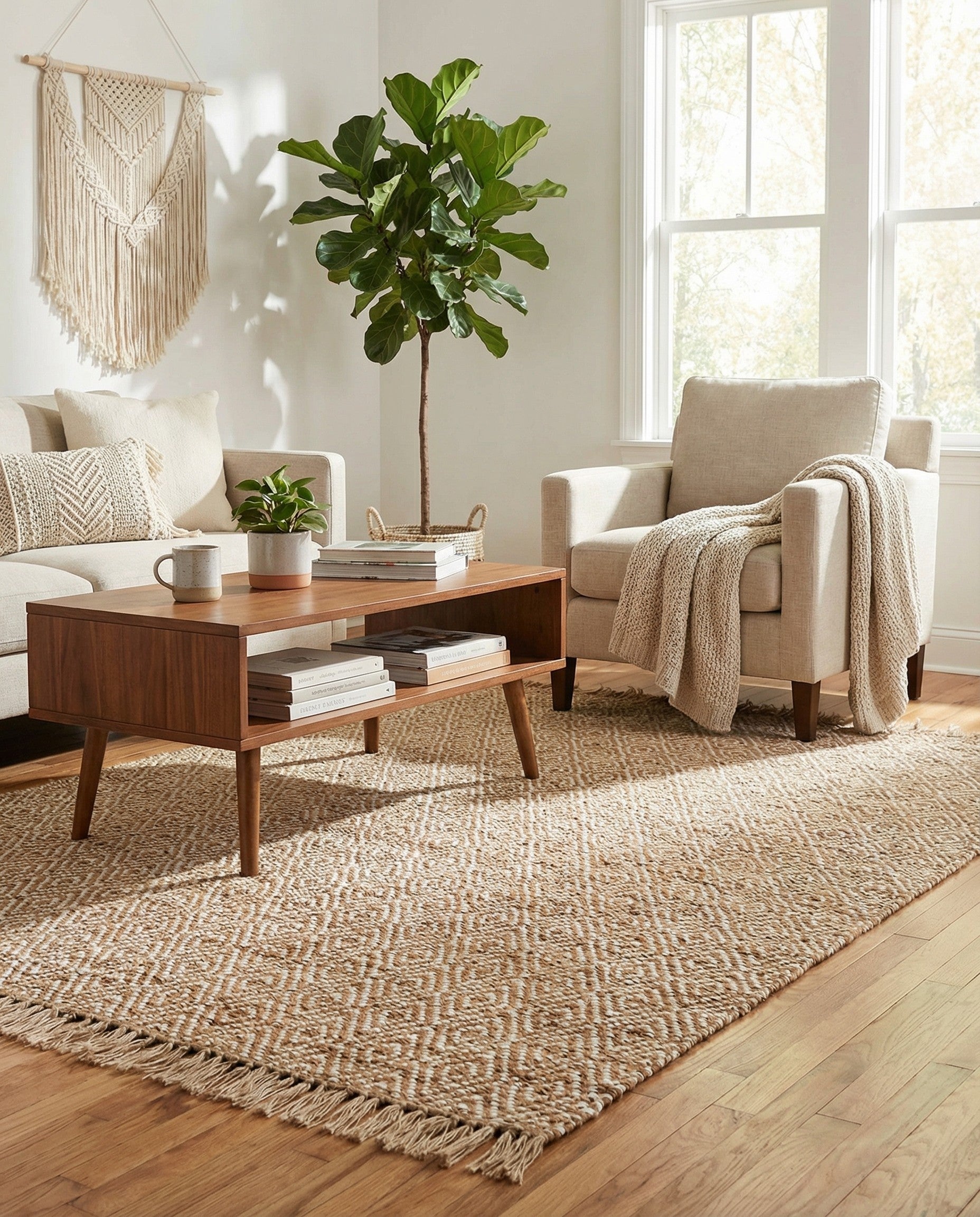 6' 1 x 9' Hand Woven Braided Jute Rug