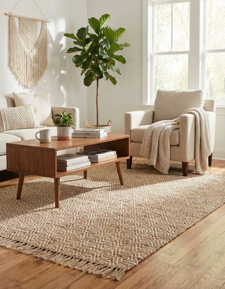 Detail image of  6' 1 x 9'  Hand Woven Braided Jute Rug