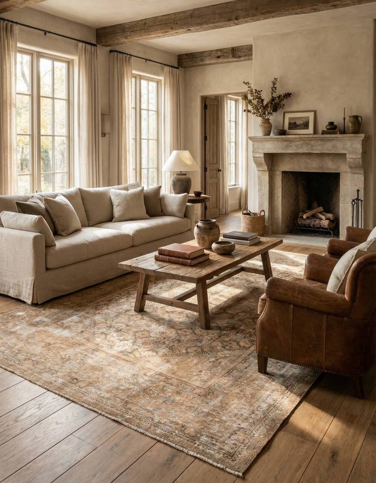 Detail image of  7' 3 x 10' 9  Hand Knotted Ultra Vintage Persian Wool Rug