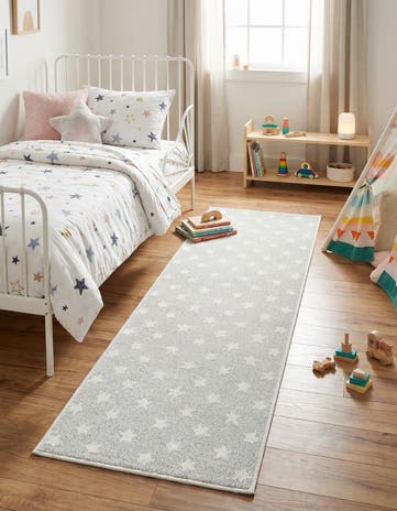Cloud Gray Whimsy Kids Runner Rug
