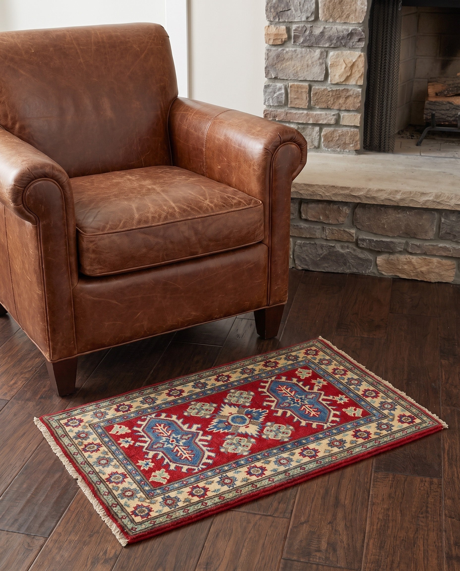 1' 10 x 3' 1 Hand Knotted Kazak Rug