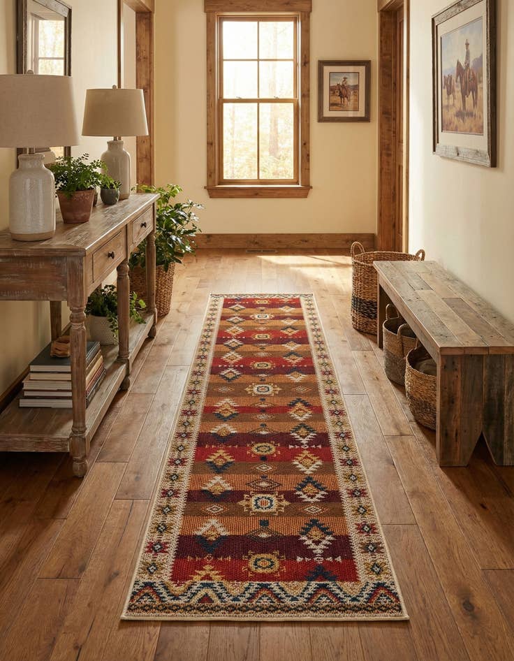 Detail image of  2' 7 x 12'  Washable Baja Indoor / Outdoor Runner Rug