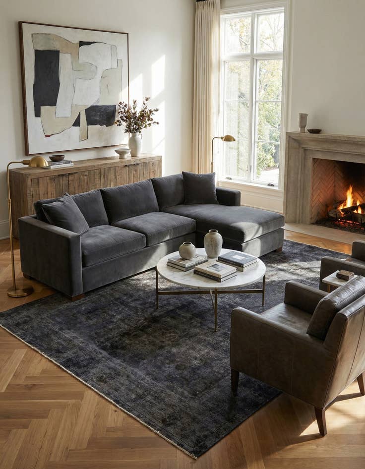 Detail image of  6' 3 x 9' 7  Hand Knotted Ultra Vintage Persian Wool Rug