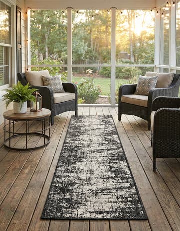 2' x 8' Easy-Clean Modern Indoor / Outdoor Runner Rug