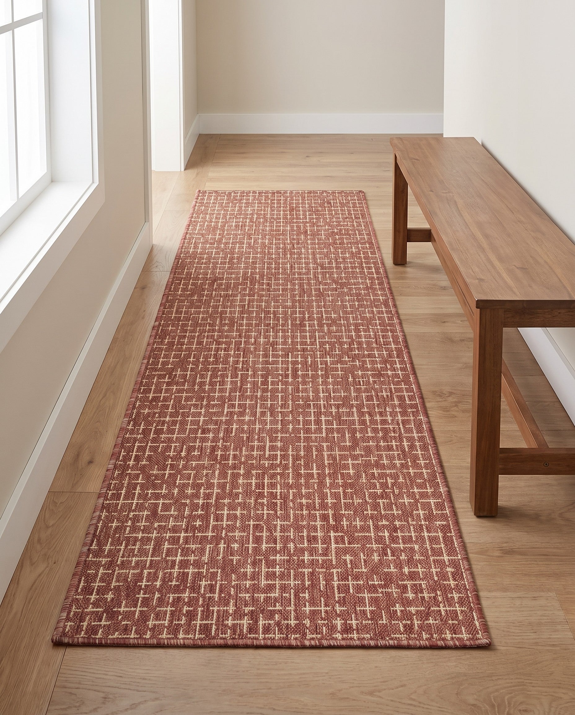 2' x 6' Easy-Clean Checkered Indoor / Outdoor Runner Rug