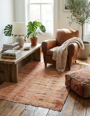 3' 7 x 4' 6 Hand Knotted Ultra Vintage Persian Wool Square Rug