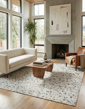 8' x 9' 10 Cowhide Leather Rug