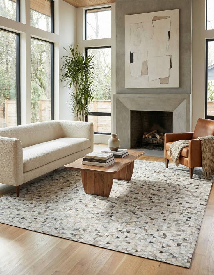 Detail image of  8' x 9' 10 Cowhide Leather Rug