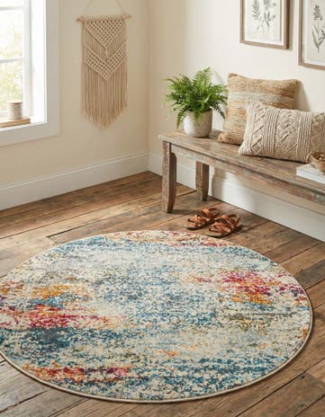 Cream Santiago Round Rug