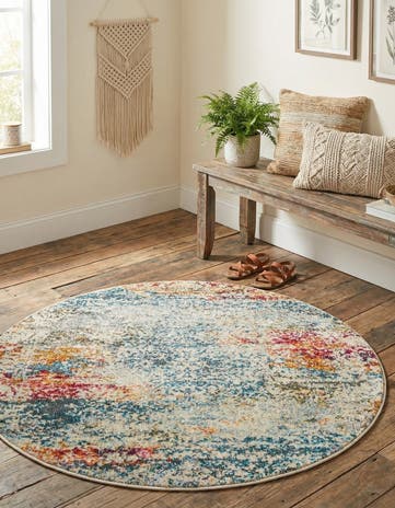 Cream Santiago Round Rug