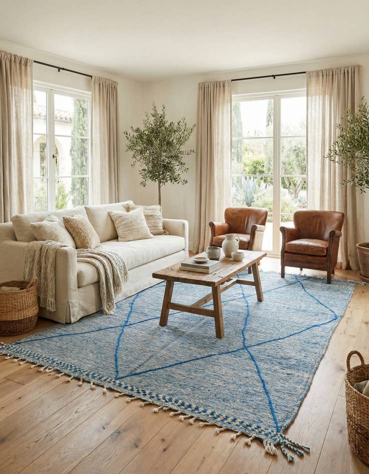 Detail image of 6' 2 x 10' 5  Hand Knotted Moroccan Wool Rug