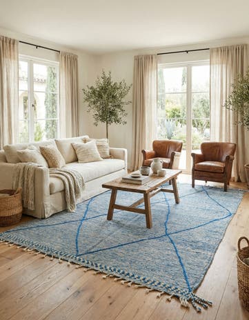 6' 2 x 10' 5 Hand Knotted Moroccan Wool Rug